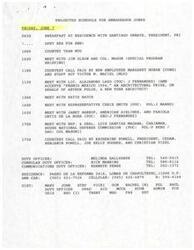 ["Ambassador Jones had a busy schedule on Friday, June 7, starting with breakfast with Santiago Ornate, President of PRI, followed by various meetings and courtesy calls throughout the day. He also had a meeting scheduled with Representative Chris Smith to discuss human rights and family planning issues. Additionally, he received a letter from Congressman Luis Garfias Magana requesting a meeting to discuss national security in Mexico."]