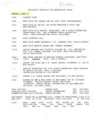 ["The document outlines the projected schedule for Ambassador Jones on June 17, including various meetings and events throughout the day. It also provides details of a meeting with the Sinaloa Winter Vegetable Growers, discussing issues related to tomato trade between Mexico and the US, pending legislation, and anti-dumping cases. The Mexicans are concerned about unfair treatment and potential restrictions on their tomato exports."]