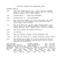 ["Ambassador Jones has a busy schedule on June 25, including meetings with various business executives, an ICC meeting, and attending a gala dinner in honor of the signing of a Globalstar telephone services agreement. The dinner is hosted by Sergio Autrey Maza of Telefnica Autrey and will be attended by high-ranking GOM officials and entrepreneurs. Mrs. Jones will not be able to attend the gala dinner."]