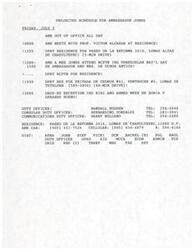 ["Ambassador Jones has a busy schedule on Friday, July 5. He is out of the office all day and has meetings and receptions scheduled throughout the day. The duty officer for the day is Randall Budden. Contact information for other duty officers is also provided. The ambassador's residence is located at Paseo de la Reforma 2414, Lomas de Chapultepec. The ambassador can be reached at (905) 431-7524 and his cellular number is (905) 436-6879. Various staff members are listed along with their responsibilities."]