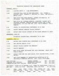 ["Ambassador Jones has a busy schedule for July 9, including meetings with various individuals and attending a counter-drug conference in El Paso. On July 11, he will return from the conference and have several meetings in Mexico City. Additionally, a letter from the Natural Gas Council is attached, requesting relief on a natural gas tax in Mexico."]