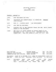 ["The projected schedule for Ambassador Jones on January 30 includes participating in the Correctionals '96 Symposium inauguration, a courtesy call by Ambassador Terusuke Terada and Mrs. Marie France Terada at the residence, and making a secure phone call to U/S Peter Tarnoff. The Correctionals '96 Symposium will feature United States companies and Mexican government representatives, and the ambassador is requested to inaugurate the event. Additionally, background information on Ambassador Terusuke Terada is provided."]