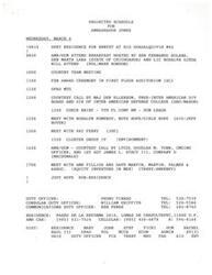 ["Ambassador Jones has a busy schedule on Wednesday, March 6, starting with breakfast hosted by Sen. Fernando Solana. He has a country team meeting, FSN award ceremony, OPAD meeting, and various other appointments throughout the day. Additionally, there is a ceremony scheduled to recognize Fred Hassani for his outstanding contributions to the RAMC Mexico operation. There is also a note about a meeting with Rosalyn Pomeroy from Boys Hope/Girls Hope, with some reservations expressed about the organization."]