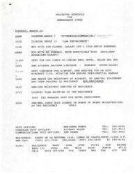["The document outlines the projected schedule for Ambassador Jones on Tuesday, March 26, including various meetings and events throughout the day. It also includes a letter from KE Flower regarding a business matter with Galaxy Latin America and a schedule for the visit of ONDCP Director Barry McCaffrey to Mexico City on the same day."]