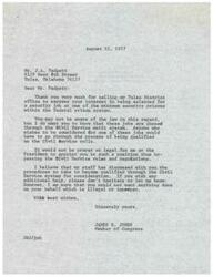 ["The document is a response to Mr. Padgett's interest in a security job at a minimum security prison. It explains that these jobs are chosen through the Civil Service merit system and cannot be appointed by the President or Congress. Mr. Jones encourages Mr. Padgett to go through the proper procedures to become qualified through the Civil Service system."]