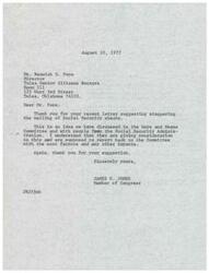 ["The document is a response to a suggestion to stagger the mailing of Social Security checks. The idea has been discussed in the Ways and Means Committee and with the Social Security Administration. They are considering the suggestion and will report back with cost factors and impacts. The document thanks Mr. Pope for the suggestion."]