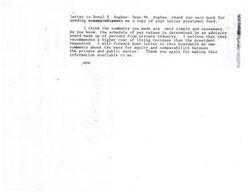 ["The writer is thanking Mr. Hughes for sending a copy of his letter to President Ford regarding pay raises. The writer agrees with the comments made by Hughes and plans to forward the letter to the advisory board responsible for determining pay raises, emphasizing the importance of equity and comparability between the private and public sector."]