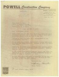 ["The document is from Powell Construction Company to Congressman James R. Jones urging him to vote against bill HR 5900 (S 1479) which would allow unions to shut down job sites. The company is concerned that the bill would have a negative impact on the construction industry and their ability to hire both union and non-union subcontractors. They believe that legalizing common situs picketing would involve neutral parties in labor disputes and ultimately lead to domination by the AFL-CIO, resulting in businesses having to pay bribes to stay in business. The company urges the congressman to resist pressures and vote for what is best for the country."]
