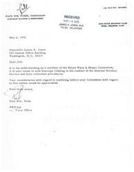 ["Paul Wm. Polin, a consultant in corporate planning and development, wrote a letter to Honorable James R. Jones requesting him to consider testifying before the House Ways & Means Committee regarding the conduct of the Internal Revenue Service and their collection procedures. The document was dated May 6, 1976."]
