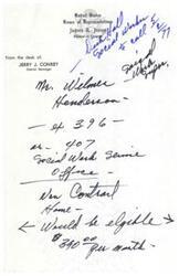 ["The document mentions a member of the United States House of Representatives, James R. Jones, selling his office on January 14th, 2019. It also mentions a new contract for a home rental at $390 per month. The contact person for this rental is Jerry J. Henderson."]