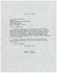 ["James R. Jones, a Member of Congress, is unable to attend the opening production of Boris Godunov at the Tulsa Opera due to campaign activities before the election. He expresses his gratitude for the invitation and congratulates the Tulsa Opera on another fine season."]