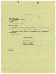 ["The document is from Jerry Conrey, District Manager to Congressman James R. Jones, to Mrs. Frank King of Teachers Insurance & Annuity Association in New York. It states that Congressman Jones has forwarded the requested information and hopes it will be beneficial."]