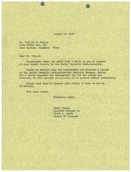 ["The document is a response to Mr. Phillip R. Norris' inquiry to the Social Security Administration. Congressman Jones has requested a status report on an overpayment and fee waiver that Mr. Norris received. The District Manager, Jerry Conrey, will contact Mr. Norris with further information once it is received. Mr. Norris is encouraged to contact the office if they can be of service."]