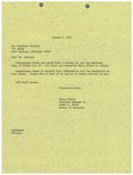 ["Ms. Penelope Wallace requested a copy of Public Law 94 - 142 from Congressman Jones, and it has been forwarded to her by Jerry Conrey, the District Manager to James R. Jones. Congressman Jones hopes the information will be useful to Ms. Wallace and offers further assistance if needed."]