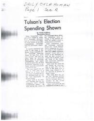 ["Tulsa Democratic Congressman James R. Jones belatedly disclosed that he accepted and spent more money in his 1972 congressional campaign than previously reported. He amended his campaign financing reports and received a \"clean bill of health\" from the clerk of the House, who supervises campaign financing violations. Jones claimed the discrepancies were bookkeeping errors and not intentional."]