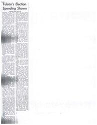 ["The document discusses the amended reports of Tulsan's election spending, showing that more contributions and expenditures were made than originally reported. The reports detail payments for media, advertising, and campaign expenses, with discrepancies in amounts paid to BMC Advertising. Additional contributions were disclosed in the amended reports, showing a total of $72,075.50 received. The reports also include new contributions from various individuals and organizations. Jones revised his reports after a protest about exceeding the legal media spending limit, ultimately showing $1,488.67 cash on hand as of September 10, 1973."]