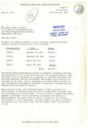 ["The General Services Administration is reminding Honorable James R. Jones of the United States House of Representatives that they have not received payment for telephone billings totaling $467.86 for services provided in Tulsa. They explain that the Federal Telecommunications System operates out of a revolving fund and any delinquency in payments could affect their ability to maintain the system. They remind Jones that reimbursement for telephone services is available from the contingent fund of the House and provide instructions for submitting payment. They request prompt payment and provide a contact number for further information."]