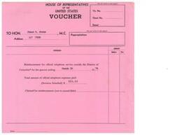 ["This text is a reimbursement voucher for official telephone service expenses incurred by Honorable  James R. Jones, a member of the House of Representatives. The total amount of expenses paid is $353.29, and the claimed reimbursement amount is not to exceed $600. The voucher is for the quarter ending March 30 and includes attached invoices."]