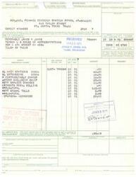 ["This text is a form from the General Services Administration Disbursing Office for withdrawals and credits. It includes details of a payment made to Honorable James R. Jones, a member of the United States House of Representatives, for various services and charges. The form must be accompanied by payment to the Office indicated above. Adjustments for over or under charges of $10 or less per Line Item are not to be requested or made. The total amount due on the statement must be paid as rendered."]