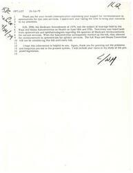 ["The document is a response to a letter expressing support for Medicare reimbursement to optometrists for eye care services. It mentions a bill, H.R. 3990, which allows for reimbursement for aphakic services. The full committee will consider the bill in the fall. The response thanks the sender for their concerns and states that their views will be considered in the study of the proposed legislation. The document also mentions a revision to the form letter to remove the term \"aphakic\" from the introductory paragraph but include it when describing the Subcommittee's action."]