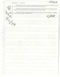 ["The document is a response from James R. Jones, a Member of Congress, to a communication regarding Kaiser Aluminum advertisements being rejected by three television networks. Jones is puzzled by this and has requested a complete report from the Federal Communications Commission. He appreciates the issue being brought to his attention and will contact the sender again once he has a reply from the FCC."]