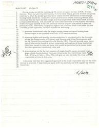 ["The document discusses the need for more practical experience and data on tax-exempt housing bonds before making policy decisions. It suggests a middle-ground approach, including transitional rules, separate studies, and a moratorium on further issuance of certain bonds. The author urges support for this approach in the upcoming Committee meeting."]