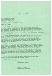 ["The document is from James R. Jones, a Member of Congress, thanking Dr. Ronald S. Krug for attending a meeting on drug abuse in the military. Jones discusses his efforts to address the issue, including studying information gathered during a trip to Europe and holding hearings in Germany. He mentions a recommendation to limit overseas tours of duty for military personnel without family to 18 months to reduce drug problems. Jones offers assistance from his office and expresses best wishes."]