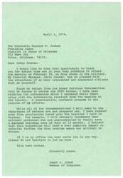 ["The document is from James R. Jones, a Member of Congress, thanking Judge Graham for attending a meeting on drug abuse in the military. Jones discusses his efforts to address the issue, including recommendations for military personnel serving overseas. He offers assistance to the judge and expresses his best wishes."]