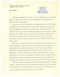 ["The Veterans Administration plans to open an outpatient clinic in Tulsa on April 15, 1974, for the treatment and rehabilitation of veterans with drug dependencies. The clinic will focus on treating narcotic addiction, but will also address other drug problems. The staff will be trained to work with various types of drug dependence and will offer methadone maintenance for eligible individuals. The clinic aims to provide total rehabilitation for individuals, focusing on their physical, social, and vocational life. The clinic will be located at 1717 N. Peoria Avenue in the Seminole Hills Center and will offer individual, group, marital, and family counseling. Treatment at the clinic is confidential and staff are prohibited from disclosing information about individuals seeking services unless specifically requested."]