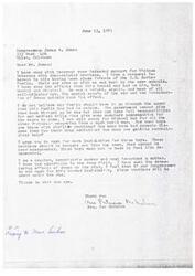 ["Mrs. Patucia Michelon, a teacher and psychiatric worker, writes to Congressman James R. Jones urging him to support Vietnam veterans with drug-related problems. She shares the story of a friend's son who was affected by the war and drugs, emphasizing the need for medical support and compensation for these veterans. Mrs. Michelon calls for more legislation to address the issues faced by these veterans and urges Congressmen to bring these problems to light instead of ignoring them."]