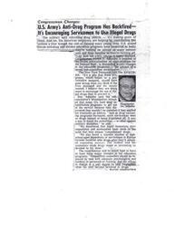 ["Congressman Joseph P. Addabbo is criticizing the United States Army's anti-drug program, stating that it is actually encouraging servicemen to use illegal drugs rather than deterring them. He believes that the program is causing more harm than good, and is demanding changes to improve the effectiveness of the education programs. Addabbo is particularly concerned about unqualified counselors and the lack of accountability for officers whose men become involved in drugs."]