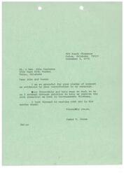 ["James R. Jones expresses gratitude to Mr. & Mrs. John Eagleton for their support and contribution to his campaign. He values their friendship and assistance as he works towards realizing the potential of Northeastern Oklahoma through politics. Jones looks forward to working with them in the future."]