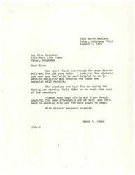 ["James R. Jones expresses gratitude to Dino Economos for his friendship and help, specifically for taking pictures that will be useful for their campaign. He mentions that the sessions held by Dino in the Spring are proving valuable as they enter the campaign season. Jones and his wife, Olivia, are thankful for Economos' friendship and look forward to working with him in the future."]