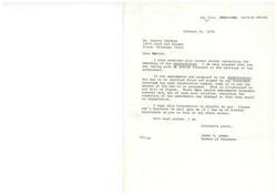 ["The document consists of two letters, one from Ms. Sherry Eastham to Congressman James R. Jones, asking about the process of amending the Constitution, and another from Congressman Jones explaining the process and providing an example of how amendments are numbered and ratified. Congressman Jones also offers further assistance to Ms. Eastham."]