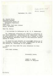 ["Congressman James R. Jones wrote a letter to Mr. Gerald Ellis, the Business Manager of the International Union of Operating Engineers, regarding Mr. W. M. Newbrough's union pensions. Mr. Newbrough worked for the Operating Engineers local in San Francisco before moving to Tulsa and is experiencing problems with his pensions. Congressman Jones is seeking advice and suggestions from Mr. Ellis on how to resolve the issue and assure Mr. Newbrough of his pension."]