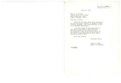["Congressman James R. Jones received a letter from Mrs. D. J. Ellison informing him that the Tulsa Division of Rockwell International reached 100% participation in the United States Savings Bond Drive. Congressman Jones expresses his appreciation for the enthusiasm and hard work of everyone at the Tulsa Division and sends his best wishes. Mrs. Ellison also informs Congressman Jones that Mr. Cecka is attending a ceremony in Seattle and wanted to share his enthusiasm for reaching the participation goal."]