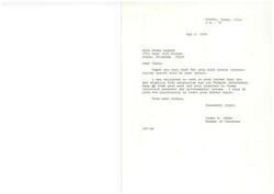 ["Tammy Eggers wrote a letter to Congressman James R. Jones thanking him for visiting her school and discussing free enterprise and the federal government. Congressman Jones responded, encouraging Tammy to continue her studies and expressing hope for another visit to her school. Tammy expressed her gratitude for the visit and mentioned studying about Washington, D.C. and Congress."]