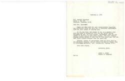 ["Mrs. Michael Eschbach wrote a letter to Congressman James R. Jones expressing her frustration in finding replacement lids for her number 63 canning jars. Congressman Jones responded, informing her that the Ball and Kerr Glass companies no longer make number 63 lids, but the Bernardin Company still does. He provided her with the contact information for Bernardin, Inc. in Evansville, Indiana."]