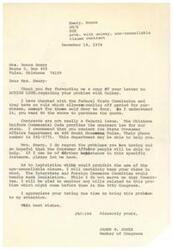["Donna Emery writes to Congressman James R. Jones about her issue with Uniway of Tulsa, a company that she feels has taken advantage of her in a sales situation. She explains that she signed a non-cancellable contract for furniture purchases but later realized she could not afford the payments. She asks for advice on how to handle the situation and suggests that legislation should be introduced to prohibit the use of non-cancellable clauses in contracts. She also informs Uniway of Tulsa that she is cancelling her membership due to financial difficulties."]
