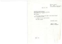 ["James R. Jones, a Member of Congress, is sending a news clipping to Honorable Mickey Edwards on June 26, 1978. Jones believes it is a good article and includes a cover note with the clipping."]