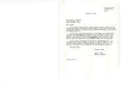 ["Timothy Eckenfels has been selected to represent Oklahoma at a national student leadership conference in Colonial Williamsburg. He will receive a scholarship and compete for additional scholarships. James R. Jones congratulates Timothy and invites him to visit his office in Washington, D.C. Scott Thomson informs James R. Jones of Timothy's selection and praises the quality of students from Oklahoma."]