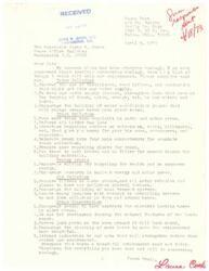 ["The document is addressed to Honorable James R. Jones from Laura Cook, a student concerned about ecology. She presents a list of suggestions to help the environment, including controlling water and trash pollution, addressing the energy crisis, reducing air pollution, and promoting urban conservation. She emphasizes the importance of taking action now for a beautiful environment."]