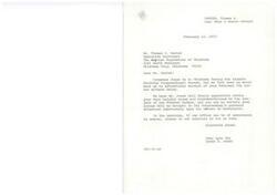 ["Thomas E. Carter, the Executive Secretary of The Baptist Foundation of Oklahoma, wrote a letter to Congressman James Jones expressing his concerns about the increasing cost of government and the national debt. Carter believes that social security is not a sustainable retirement program and suggests implementing a surcharge tax to reduce the growing debt. He urges Congressman Jones to consider these issues and not prioritize \"giveaway\" programs for political gain."]