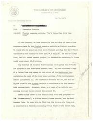 ["The document provides a response to a request regarding the validity of statements made in a Playboy magazine article on Federal spending. It mentions that total Federal spending for the items mentioned in the article is less than $6.5 million, with the exclusion of a large item reducing the total to about $2.3 million. The document also addresses specific items mentioned in the article, such as a D.C. urban renewal project, Navy programs, a heroin hotline, and the Alaskan Chateau. It includes information from the General Accounting Office and other sources to verify or provide additional context on the mentioned items. Additionally, it discusses an Interdepartmental Screw-Thread Committee and a study by the Food and Drug Administration on safety standards for children's products."]
