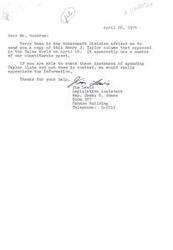 ["The document is a letter from Jim Lewis, a legislative assistant, to Mr. Goodrum, regarding a column by Henry J. Taylor that criticized government spending. The document asks for context on the spending instances mentioned in the column and expresses concern about high taxes and wasteful government expenditures. It highlights examples of questionable spending, such as studying bees and wild sheep, building houses at high costs, and paying a writer $750 for a one-word poem. The document also mentions public dissatisfaction with taxes and lack of awareness about congressional policies among voters."]