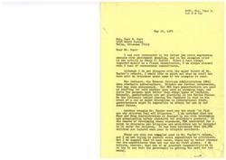 ["Mrs. Faye D. Hays writes to Congressman James R. Jones expressing concern about government spending, referencing an article by Henry J. Taylor. She acknowledges that some expenditures may seem unnecessary at first glance, but provides explanations for two examples cited in the article. She emphasizes the importance of ensuring the government gets the most for its money and asks for action to be taken on wasteful spending."]