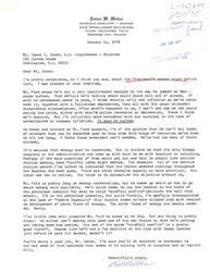 ["The author, a petroleum consultant engineer, expresses concern about President Ford's speech on the economy and energy conservation. He criticizes Ford for potentially causing inflation and a depression with his actions. The author also believes that more practical solutions, rather than taxation or rationing, should be considered. Additionally, the author is disappointed in the lack of innovation in developing alternative forms of energy. The author praises the recipient, Congressman Jones, for his work and urges him to address the issues in Congress and on Capitol Hill."]