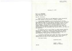 ["The document is a letter from Congressman James R. Jones to Mr. R. M. Montesano, thanking him for his letter expressing concerns about federal spending. Jones agrees that reducing federal spending, balancing the budget, and ending deficit spending are important. He mentions the need to tighten needs tests for federal assistance and restructure and consolidate federal programs to use funds efficiently. The document also discusses wasteful government spending and the importance of living within the government's means. The document also includes a list of names of people who agree or disagree with the content of the letter. Additionally, the text includes information on taxes and government spending, as well as references to political figures and events related to budget cutting."]