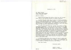 ["Harry Peeler wrote a letter to Congressman James Jones expressing his concerns about federal spending, specifically addressing wasteful spending in social programs and \"Congressional junketing\". Peeler is frustrated with the misuse of taxpayer money and urges Jones to work with other politicians to cut the budget and eliminate unnecessary programs. Jones responds by agreeing with Peeler's views on cutting federal spending and mentions the importance of understanding constituents' views. He also defends his participation in overseas trips as necessary for his role as a Member of Congress."]
