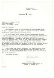 ["Charles S. Larkey wrote a letter to Congressman James R. Jones discussing the alarming trend of cities' expenditures and the need for fiscal responsibility. He expressed concern about the increasing national debt and the potential consequences of continued government spending. Larkey also suggested encouraging industries that produce basic raw materials and reducing debt annually through strict fiscal policies. The mayors of various cities are seeking financial assistance from the federal government, especially in light of mounting urban strains. They are proposing an urban investment program and a jobs program to address the economic challenges cities are facing. The mayors are also concerned about inflation and the impact of oil prices on the economy. They emphasize the importance of federal assistance in supporting distressed cities and improving the allocation of funds."]